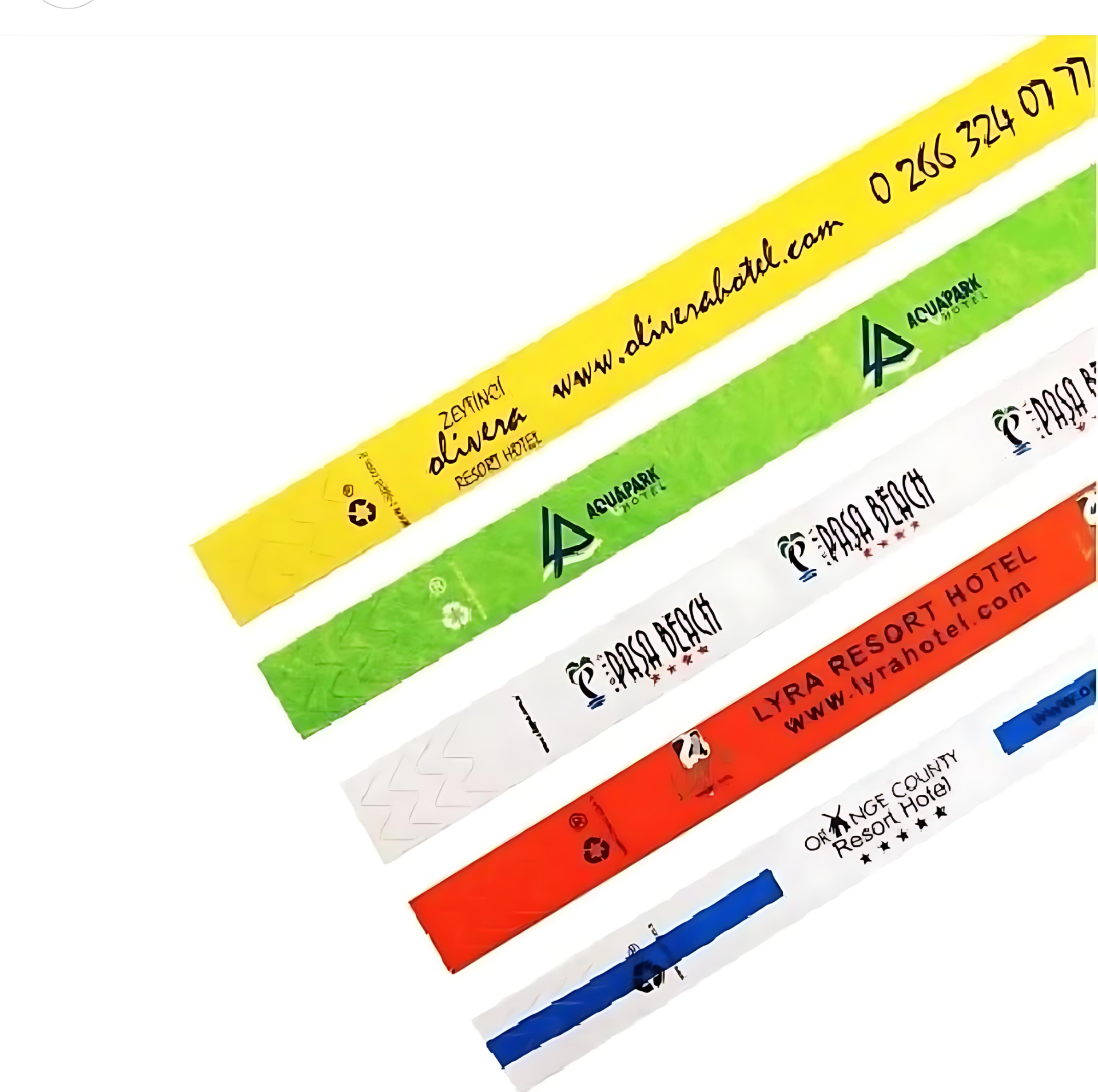 Pantone Renk Baskılı Tyvek Otel Bilekliği